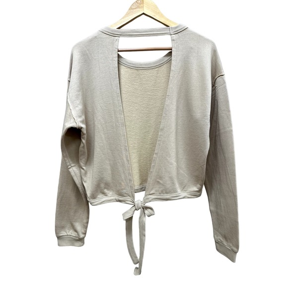 Revolve Bobi Open Tie Back Sweatshirt-Size Medium Womens-Color Sandy-NWT - Picture 3 of 6